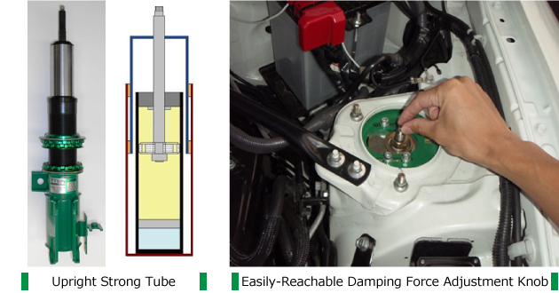 Easily-Reachable Damping Force Adjustment Knob